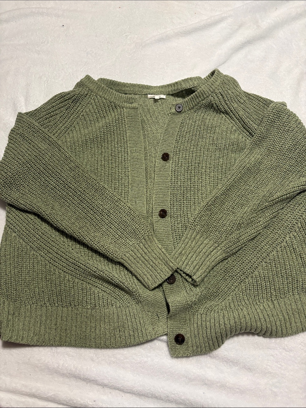Maurices Olive Knit Button-Front Cardigan